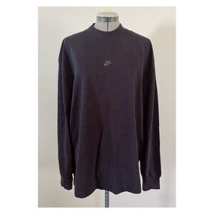 Nike Sz L Sportswear Premium Essentials Mock Neck Shirt Zipper Pocket